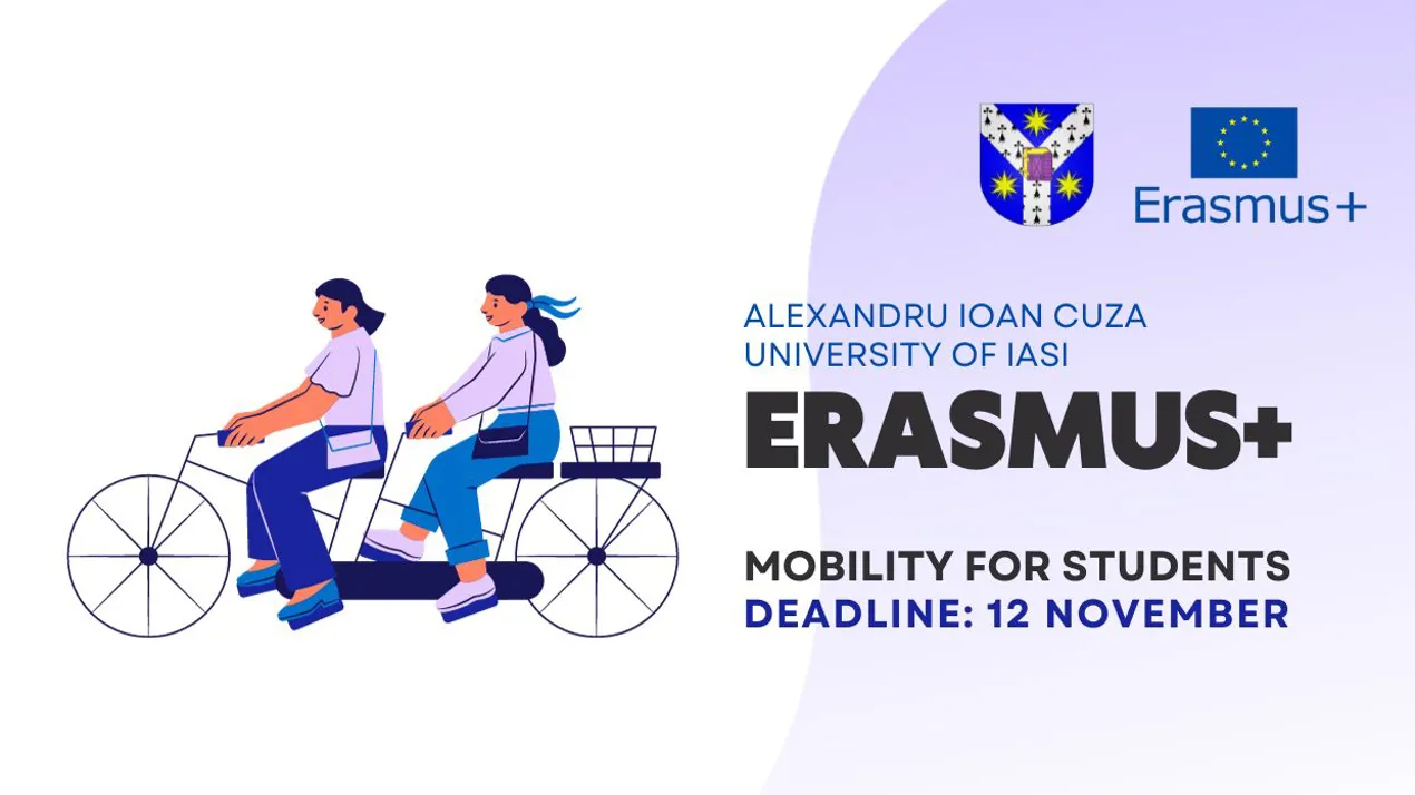 Відкрито конкурс ERASMUS+ до Ясського університету «А.І. Куза» (Румунія) на весняний семестр 2023/24