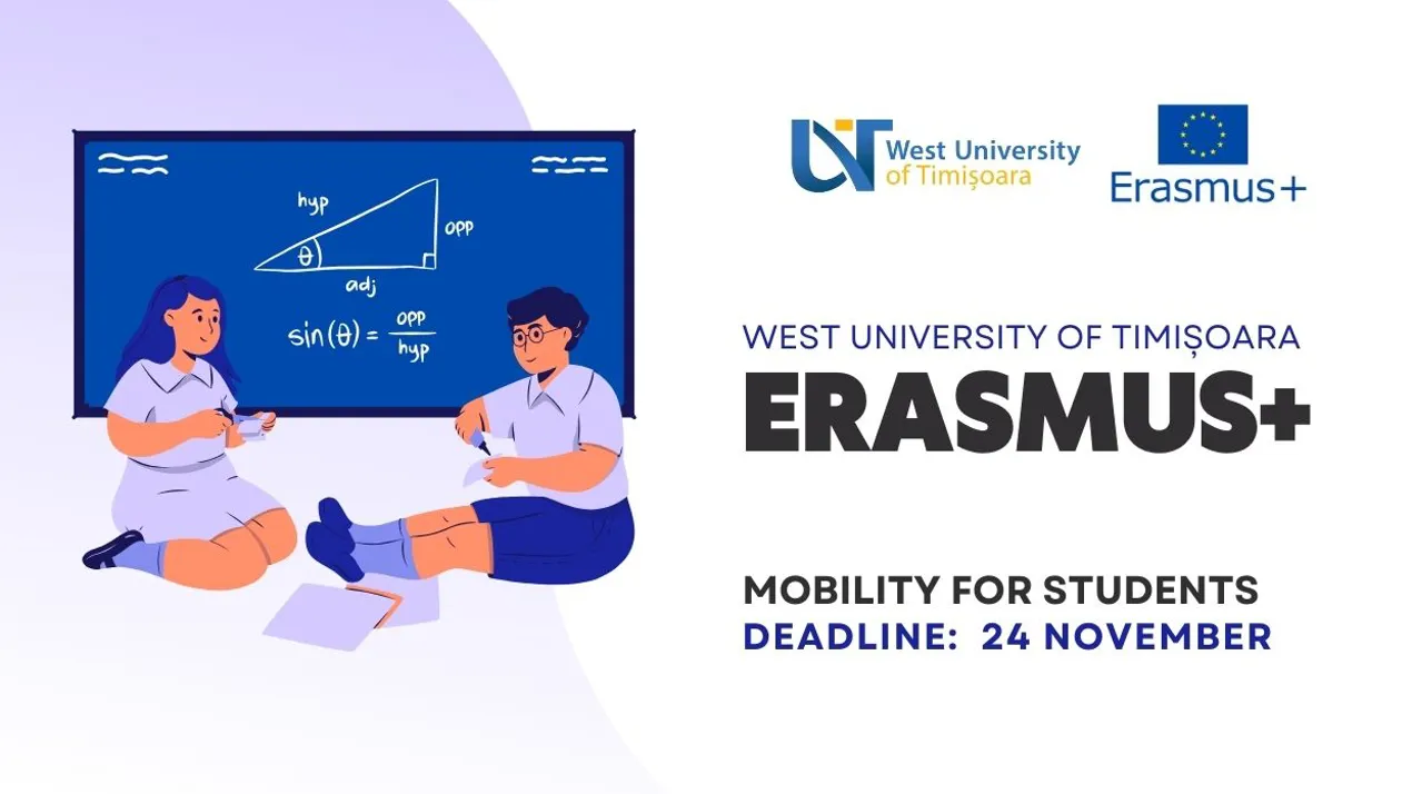 Відкрито конкурс ERASMUS+ в Західний університет Тімішоари (Румунія) на весняний семестр 2023/24