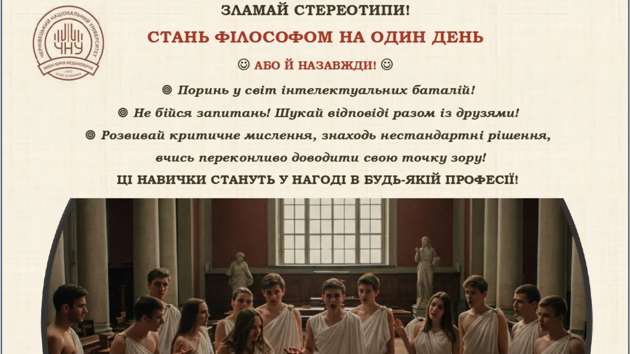 Філософський турнір у ЧНУ: доведи, що філософія — не лише для філософів!
